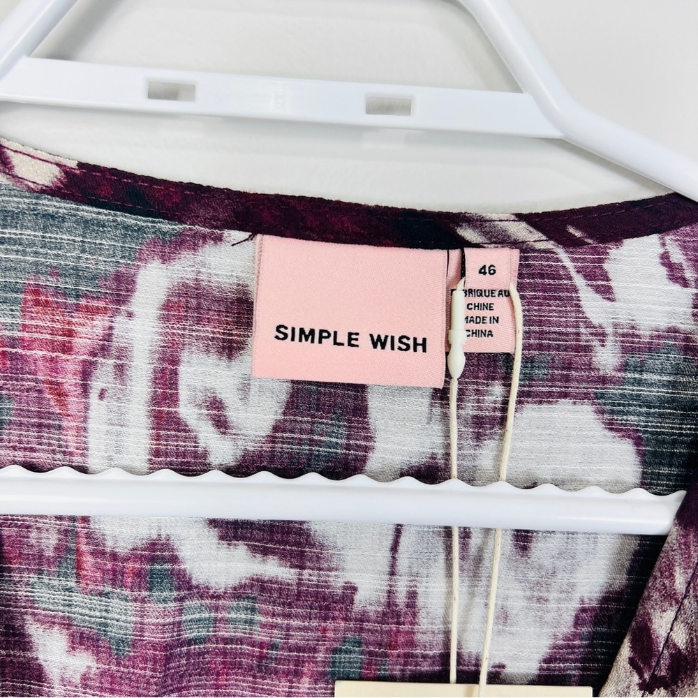 NWT Simple Wish Plum Wrap Tunic mini Dress women size EU 46 Xl/ XXL - Picture 8 of 13